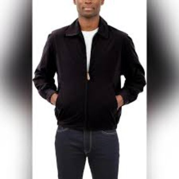 NWT- LONDON FOG LIGHT WEIGHT ZIP FRONT GOLF JACKET IN DARK BROWN - Picture 2 of 4